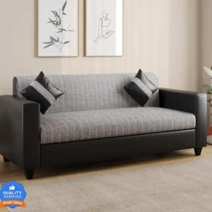 flipkart perfect homes crete leatherette fabric 3 seater sofa